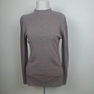 THE WORKSHOP Ribbed Knit Pullover Sweater Beige Crew Neck Size XL